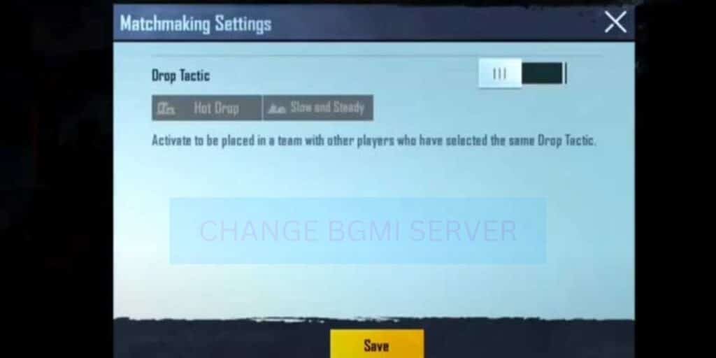 BGMI server change